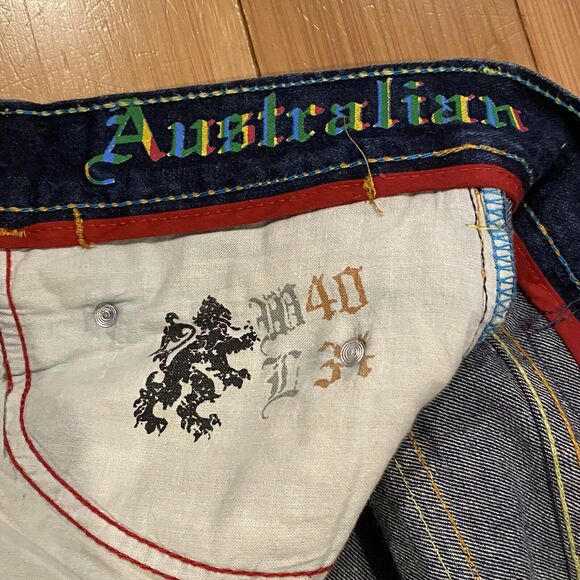 Coogi Jeans 40 X 34 Rainbow Colors Embroidery Dark Wash Denim - Picture 6 of 16